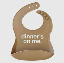 Load image into Gallery viewer, Silicone Bib - Dinner's On Me (Brown)