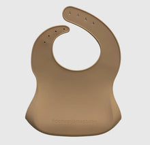 Load image into Gallery viewer, Silicone Bib - Feed Me (Tan)