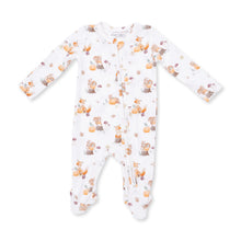 Load image into Gallery viewer, Woodland Animals with Pumpkins 2 Way Zipper Footie