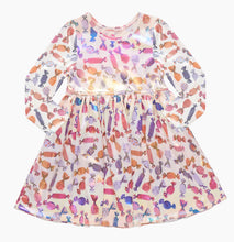 Load image into Gallery viewer, Girls Lame Steph Dress- Halloween Candy