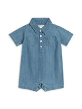 Load image into Gallery viewer, Colored Organics - Ted Chambray Collared Romper