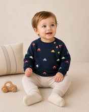 Load image into Gallery viewer, Mini Beetle Cars Embroidered Baby Sweater