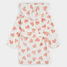 Load image into Gallery viewer, Heart Prints on Ivory Plush Robe