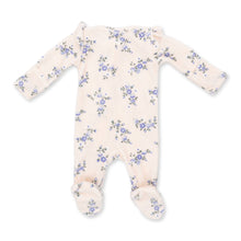 Load image into Gallery viewer, Sweet Hanna Floral Velour 2 Way Ruffle Sleeve Zipper Footie