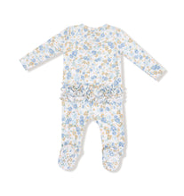 Load image into Gallery viewer, 2 Way Zipper Ruffle Back Footie- Sweet Rose Calico