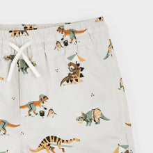 Load image into Gallery viewer, Toddler Beach Dinos Print on Beige Swim Trunks