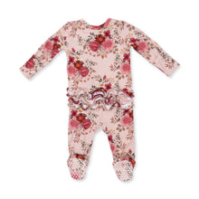 Load image into Gallery viewer, Sabrina Floral 2 Way Ruffle Back Zipper Footie