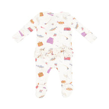 Load image into Gallery viewer, 2 Way Zipper Ruffle Back Footie - Fishing Things Pink Angel Dear