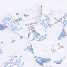 Load image into Gallery viewer, Watercolor Blue Whales - Polo Shortie