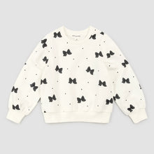 Load image into Gallery viewer, Glitter Bow Print on Off-White Sweatshirt