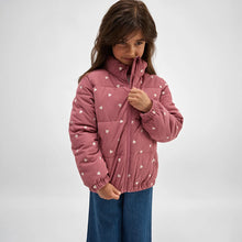 Load image into Gallery viewer, Hearts Print on Mauve Corduroy Light Weight Jacket