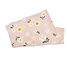 Load image into Gallery viewer, Organic Jacquard Sweater Knit Baby Blanket- Daisy Floral Viverano Organics