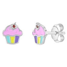 Load image into Gallery viewer, Cupcake Sterling Silver Earrings