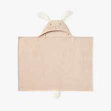 Load image into Gallery viewer, Taupe Bunny Hooded Baby Bath Towel Wrap
