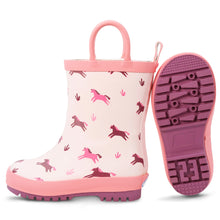 Load image into Gallery viewer, Kids Rubber Rain Boots | Pink Ponies