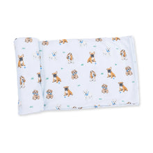Load image into Gallery viewer, Bestie Dogs Blue Swaddle Blanket