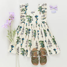 Load image into Gallery viewer, Girls Marceline Dress - Blue Botanical

