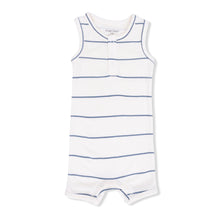 Load image into Gallery viewer, Vintage Stripe- Henley Shortie Romper