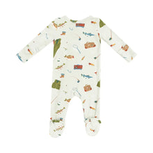 Load image into Gallery viewer, 2 Way Zipper Footie - Fishing Things Green Angel Dear