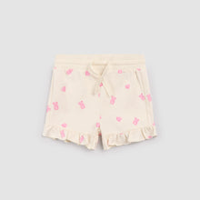 Load image into Gallery viewer, Gummy Bears on Ivory Ruffled Shorts
