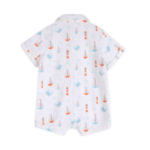 Load image into Gallery viewer, Sailboat Baby Button Romper