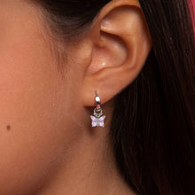 Load image into Gallery viewer, Butterfly Hoop Sterling Silver Earrings