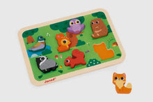 Load image into Gallery viewer, Forest Chunky Puzzle 7 Stand-Alone Pieces Janod