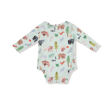 Load image into Gallery viewer, Lap Shoulder Bodysuit- American Woodland Animals