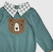 Load image into Gallery viewer, Bear Check Collar Pullover Baby Sweater