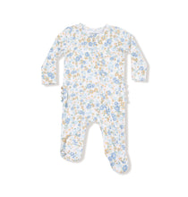 Load image into Gallery viewer, 2 Way Zipper Ruffle Back Footie- Sweet Rose Calico