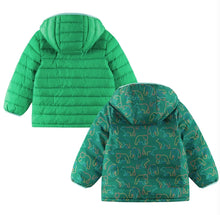 Load image into Gallery viewer, Kids Reversible Puffer Jacket- Green Bear