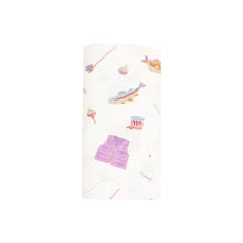 Load image into Gallery viewer, Swaddle Blanket - Fishing Things Pink - 45X45 Angel Dear