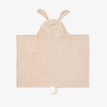 Load image into Gallery viewer, Taupe Bunny Hooded Baby Bath Towel Wrap
