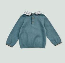 Load image into Gallery viewer, Bear Check Collar Pullover Baby Sweater