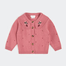 Load image into Gallery viewer, Berry Pointelle Knit Cardigan