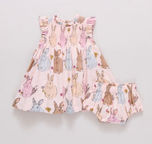 Load image into Gallery viewer, Baby Girls Stevie Dress Set- Vintage Bunnies