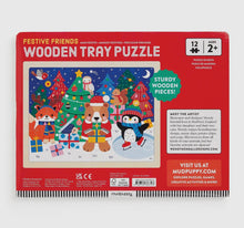 Load image into Gallery viewer, Festive Friends 12 Piece Wooden Tray Puzzle