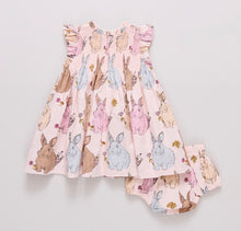 Load image into Gallery viewer, Baby Girls Stevie Dress Set- Vintage Bunnies