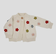 Load image into Gallery viewer, Baby Sweater Cotton Flower Cardigan, Multi-Color
