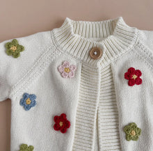 Load image into Gallery viewer, Baby Sweater Cotton Flower Cardigan, Multi-Color
