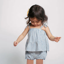 Load image into Gallery viewer, Baby Girls Stella 2-Piece Set - Blue Skinny Stripe
