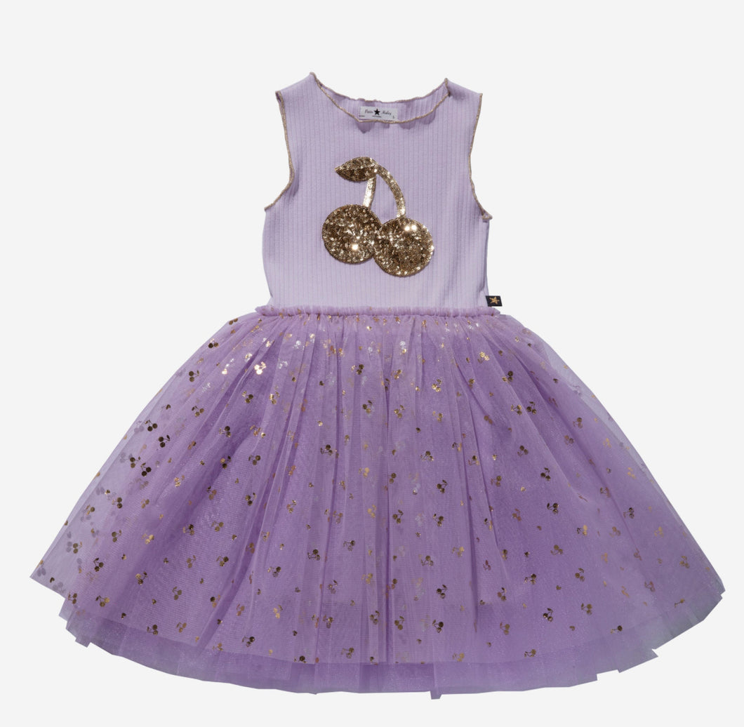 Purple/ Gold Cherry Tutu Dress