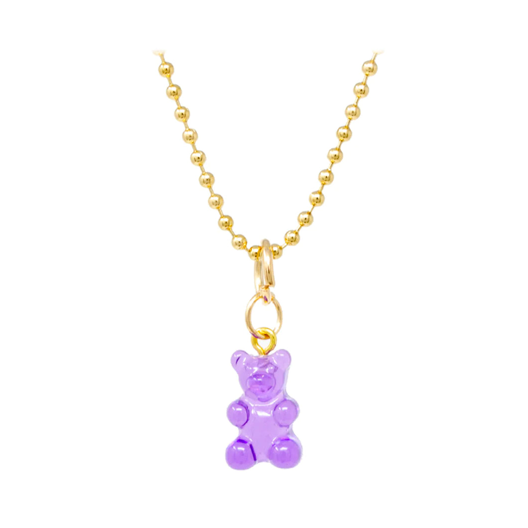 Little Miss Zoe Gummy Bear Necklace- Purple