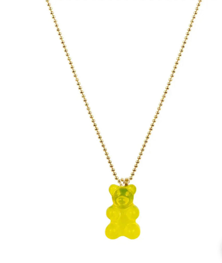Little Miss Zoe Gummy Bear Necklace- Yellow
