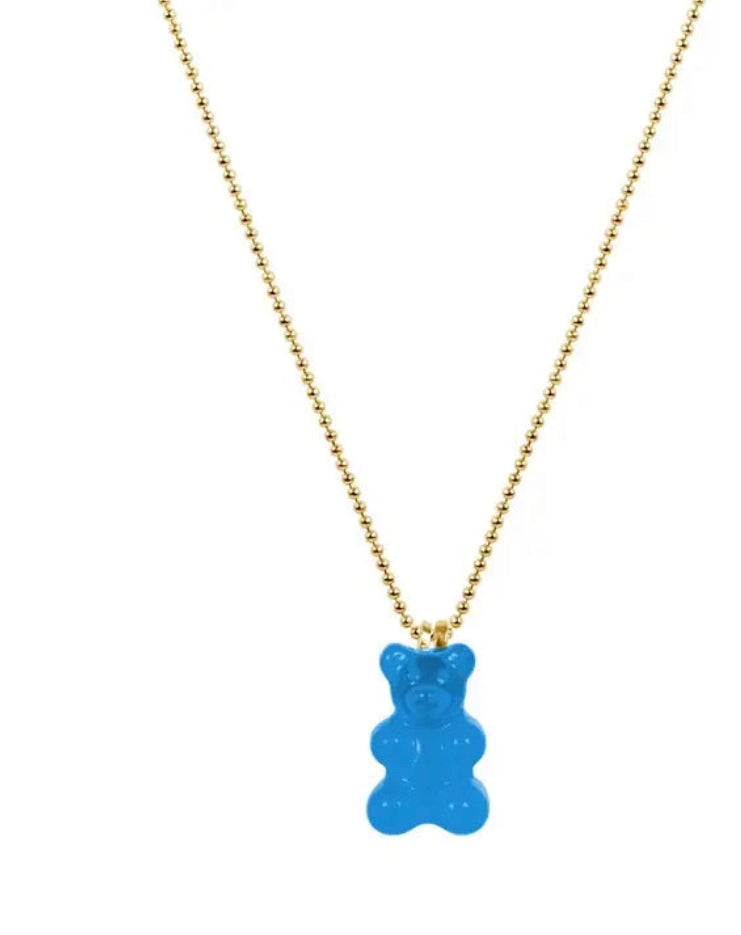 Little Miss Zoe Gummy Bear Necklace-Blue