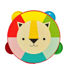 Load image into Gallery viewer, Kaleidoscope Wooden Lion Tambourine
