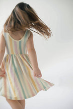 Load image into Gallery viewer, Sleeveless Twirl Dress in Pastel Stripes