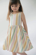 Load image into Gallery viewer, Sleeveless Twirl Dress in Pastel Stripes