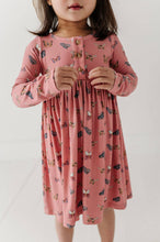 Load image into Gallery viewer, Butterfly Bloom Henley Dress