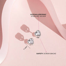 Load image into Gallery viewer, Heart Sterling Silver Earrings